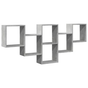 vidaXL Prateleira parede 159x18x66 cm deriv. madeira cinzento cimento