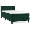 vidaXL Cama com molas/colch&atilde;o 90x200 cm veludo verde-escuro