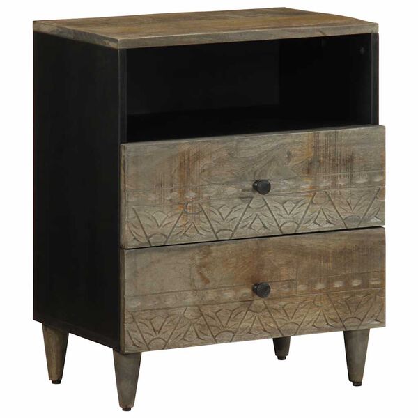 vidaXL Mesa de cabeceira cinzento claro 50x33x60 cm