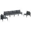 vidaXL Conjunto de Sof&aacute; de Jardim 6 unid. Preto A&ccedil;o