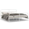 vidaXL Estrutura de cama com cabeceira e pés 193x203 cm metal branco