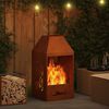 vidaXL Fire Pit Castanho 50 x 50 x 100 cm A&ccedil;o Corten