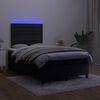 vidaXL Cama box spring c/ colch&atilde;o e LED 120x190 cm couro artif. preto