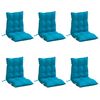 vidaXL Almofad&otilde;es cadeira encosto baixo 6 pcs tecido oxford azul-claro