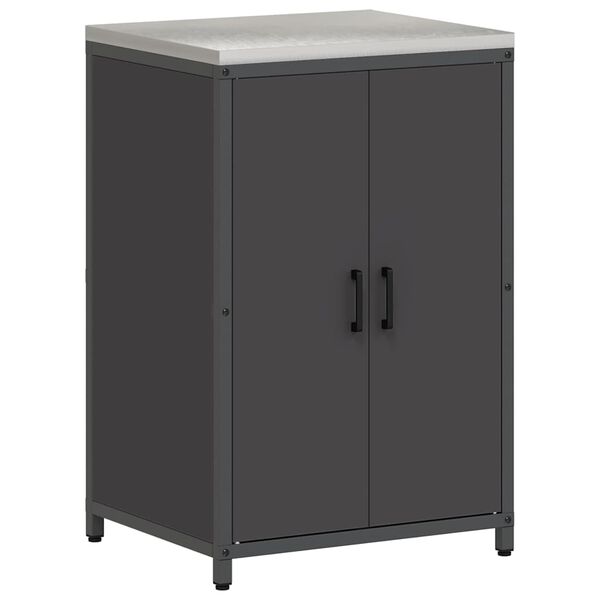 vidaXL Armazenamento de Cozinha com porta Preto 60 x 50 x 92 cm A&ccedil;o