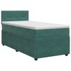 vidaXL Cama box spring com colch&atilde;o Verde-Escuro 90 x 190 cm Veludo