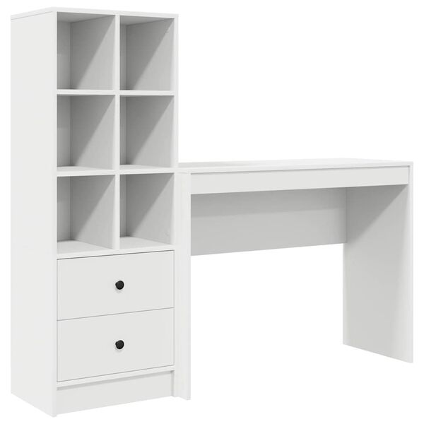 vidaXL Mesa com gaveta 2 pcs Branco