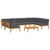 vidaXL 6 pcs conj. sof&aacute;s paletes p/ jardim c/ almofad&otilde;es ac&aacute;cia maci&ccedil;a