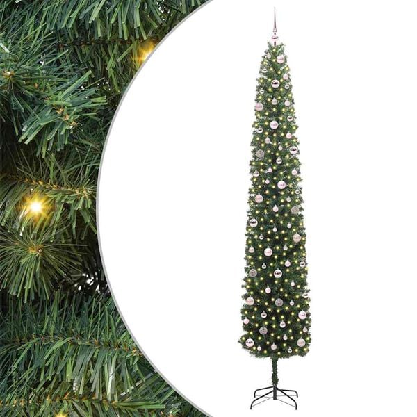 vidaXL &Aacute;rvore de Natal Artificial Verde 270 cm PVC e A&ccedil;o e Pl&aacute;stico