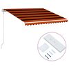 vidaXL Toldo retr&aacute;til autom&aacute;tico 400x300 cm laranja e castanho