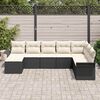 vidaXL Conjunto de Sof&aacute; de Jardim com almofada 8 pcs Preto vime PE