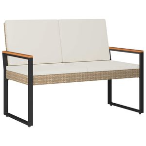 vidaXL Banco de exterior 2 -Seater 107 x 61 x 80 cm vime PE Retangular