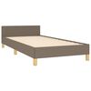 vidaXL Estrutura cama cabeceira 90x190 cm tecido castanho-acinzentado