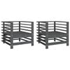 vidaXL Cadeiras de jardim 2 pcs madeira de pinho maci&ccedil;a cinzento
