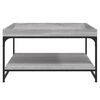 vidaXL Mesa de centro 80x80x45 cm derivados madeira/ferro cinza sonoma