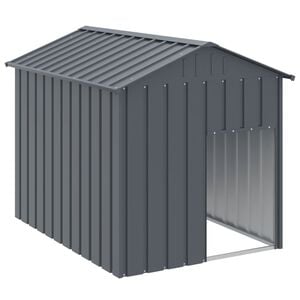 vidaXL Casota para c&atilde;es com telhado a&ccedil;o galvanizado antracite