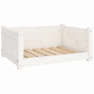 vidaXL Cama para c&atilde;es branca 65,5x50,5x28 cm madeira de pinho maci&ccedil;a