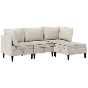 vidaXL Conjunto de M&oacute;veis para Sala de Estar 4 unid. Avel&atilde; Tecido