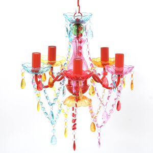 vidaXL Lustre multicolor com 5 bulbos