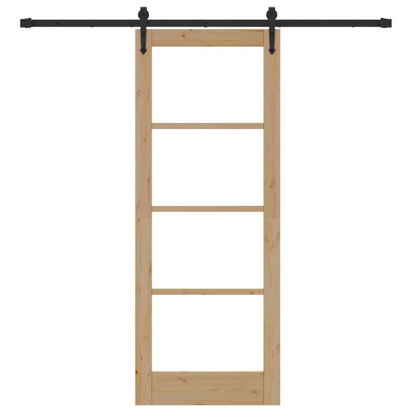 vidaXL Porta Deslizante Natural e Preto 78 x 202 cm