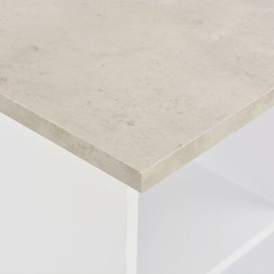 vidaXL Mesa de bar 60x60x110 cm branco e cinzento cimento