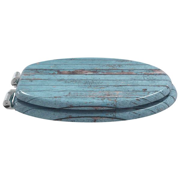 vidaXL Assento de Vaso Sanit&aacute;rio Azul 44 x 38 cm Placa de MDF