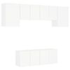 vidaXL 6 pcs m&oacute;veis de parede p/ TV derivados de madeira branco