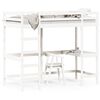 vidaXL Cama alta com secret&aacute;ria 90x190 cm pinho maci&ccedil;o branco