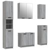 vidaXL 5 pcs conj. arm&aacute;rio casa de banho madeira proces. sonoma cinza
