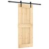 vidaXL Porta Deslizante Natural e Preto 80 x 210 cm