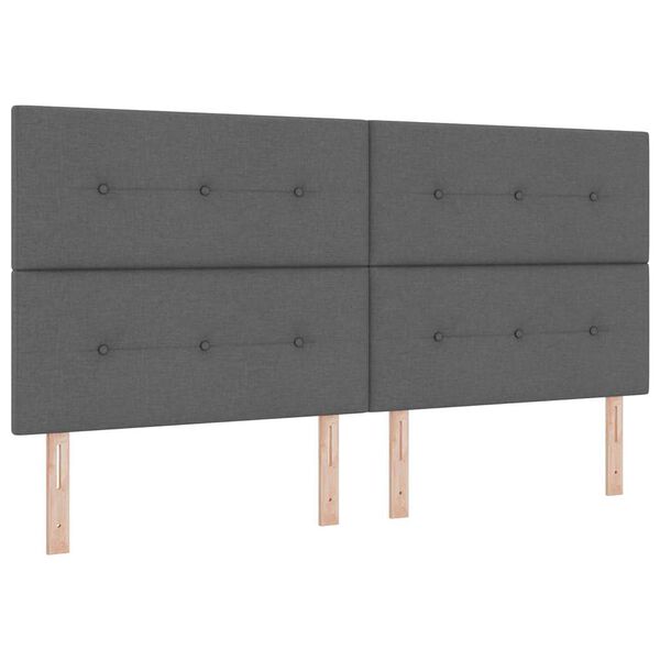 vidaXL Cama Box com colch&atilde;o Cinza Escuro 200 x 200 cm tecido