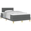 vidaXL Cama Box com almofada Manual Cinza Escuro 120 x 200 cm tecido