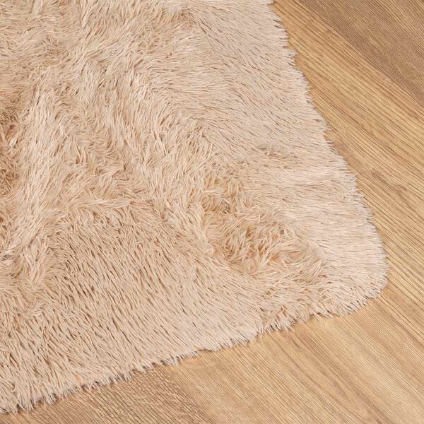 vidaXL Tapete shaggy de pelo alto NAVARRA 120x170 cm poli&eacute;ster bege
