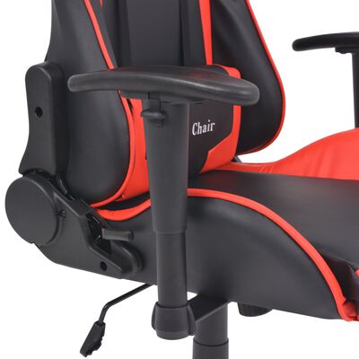 vidaXL Cadeira escritório reclin. estilo corrida pele artif. vermelho