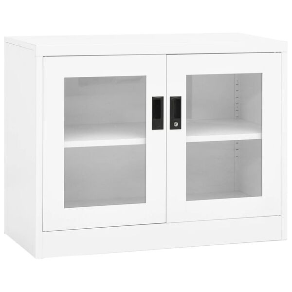 vidaXL Arm&aacute;rio de escrit&oacute;rio 90x40x70 cm a&ccedil;o branco