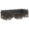 vidaXL Conjunto de Sof&aacute; de Jardim 8 unid. Cinzento vime PE