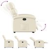 vidaXL Poltrona reclin&aacute;vel elevat&oacute;ria couro artificial cor creme