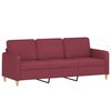 vidaXL Sof&aacute; 3 lug. + almofadas decorativas 180cm tecido vermelho tinto