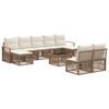 vidaXL Conjunto de Sof&aacute; de Jardim 10 pcs Bege vime PE