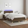 vidaXL Cama box spring c/ colch&atilde;o/LED 120x190cm tecido castanho-escuro