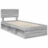 vidaXL Estrutura da Cama com cabeceira Cinza Sonoma 90 x 200 cm