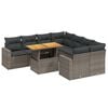 vidaXL 9 pcs conjunto sof&aacute;s p/ jardim com almofad&otilde;es vime PE cinzento
