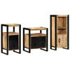 vidaXL Conjunto de M&oacute;veis para Banheiro 3 pcs Madeira de manga maci&ccedil;a