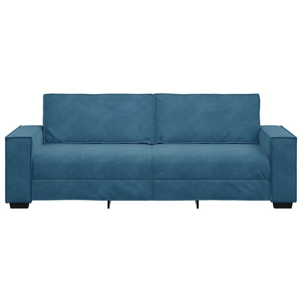 vidaXL Sof&aacute; de 3 lugares 220x78x84 cm veludo azul