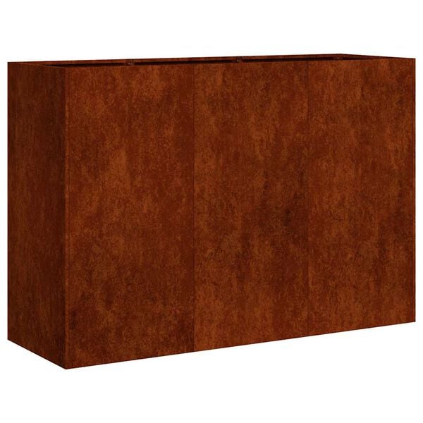vidaXL Floreira enferrujada 120x40x80 cm a&ccedil;o resistente