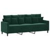 vidaXL Sof&aacute; de 3 lugares 180 cm veludo verde-escuro