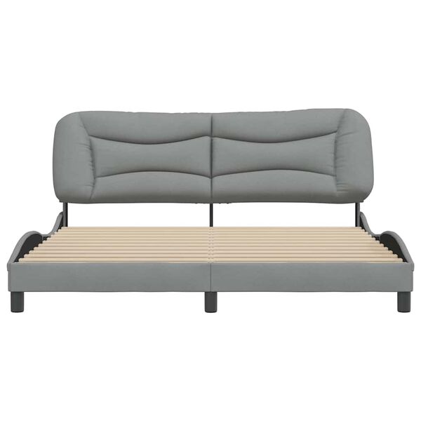 vidaXL Estrutura de cama sem colch&atilde;o Hvar 180x200 cm tecido cinzento-claro