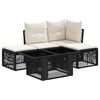 vidaXL Conjunto de Sof&aacute; de Jardim 5 unid. Preto vime PE