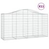 vidaXL Cestos gabi&atilde;o arqueados 11 pcs 200x50x100/120 ferro galvanizado