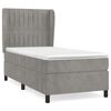 vidaXL Cama com molas/colch&atilde;o 100x200 cm veludo cinza-claro